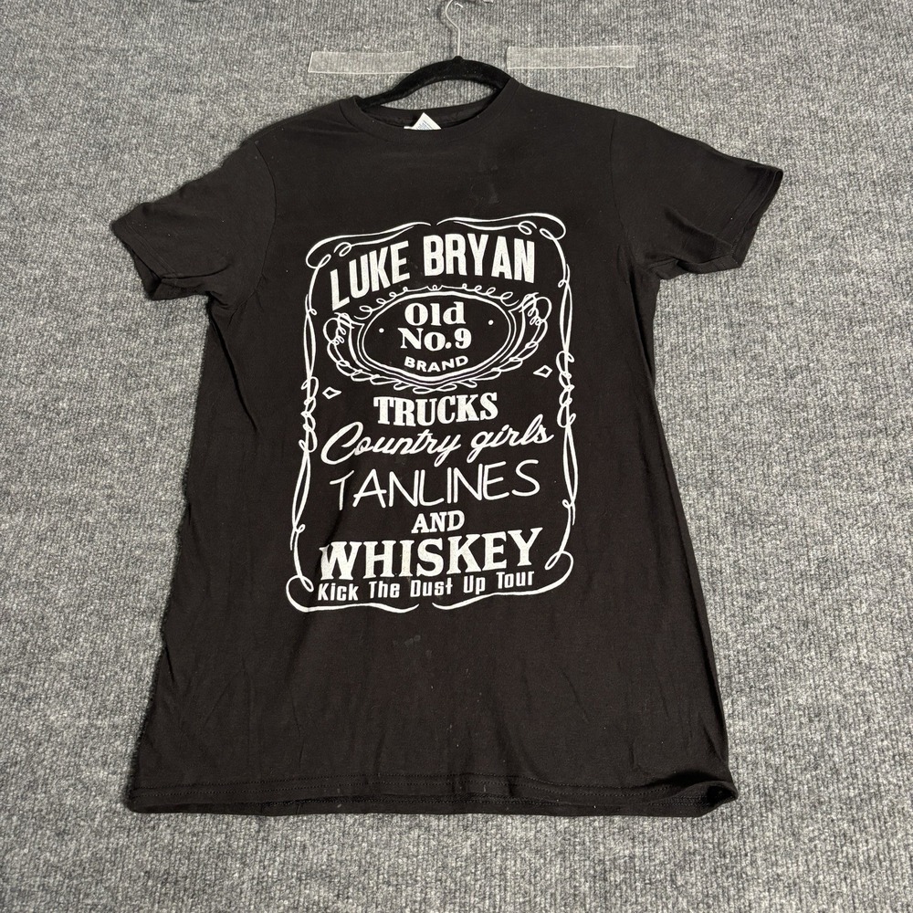 Luke Bryan 2015 Kick The Dust Up Tour T-Shirt‎ Men Size S Black Graphic Music